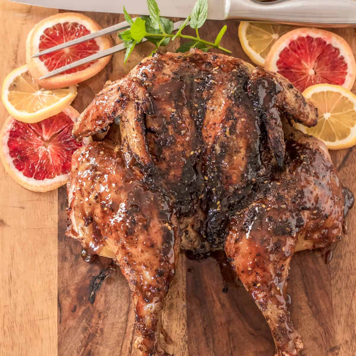 Butterflied and Grilled Za'atar Chicken with a Citrus-Pomegranate Glaze ...