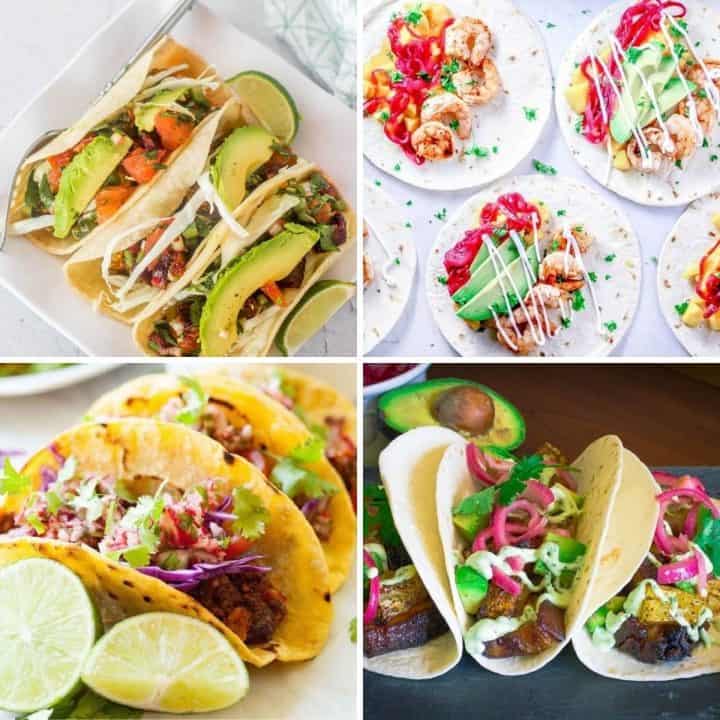 A collage of unique taco recipes