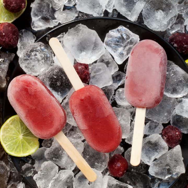 Image for No Added Sugar Mango Cherry Popsicles