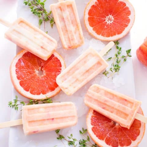 Image for Grapefruit Peach Popsicles with Maple + Thyme