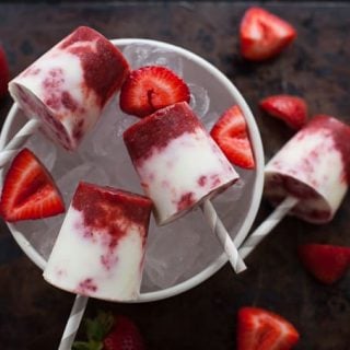 Image for Mini Balsamic Strawberry and Cream Popsicles