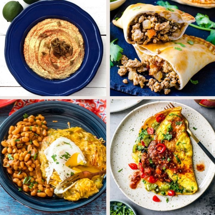 A collage of Hatch green chile recipes.