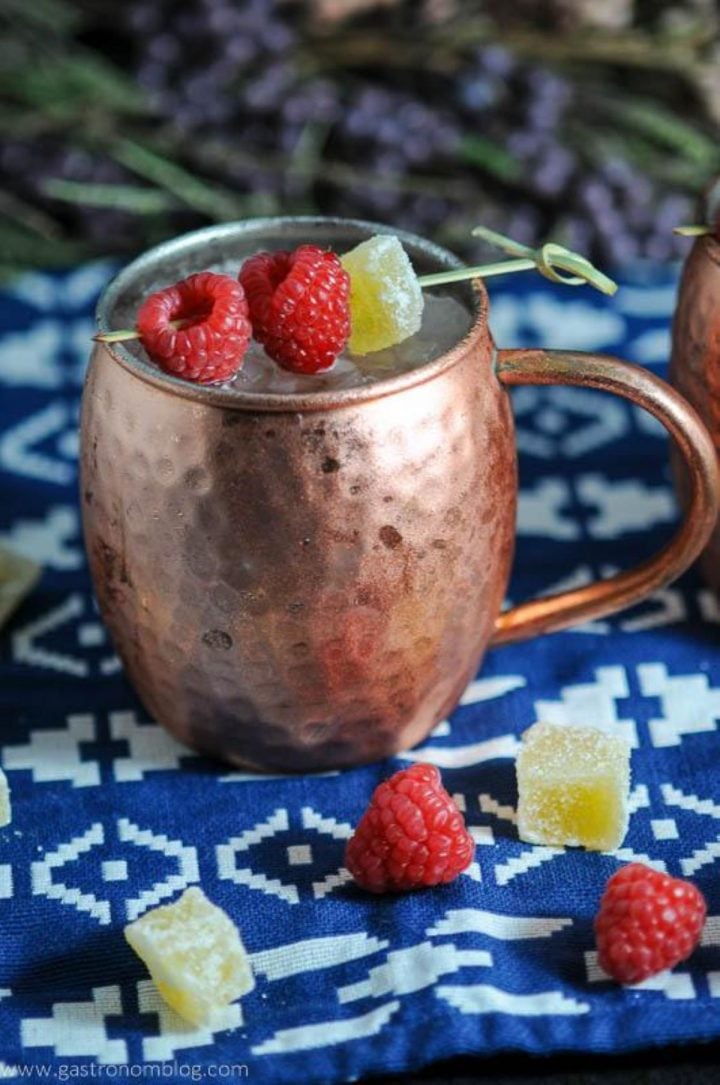 A copper mug with a Hatch green chile mule cocktail.