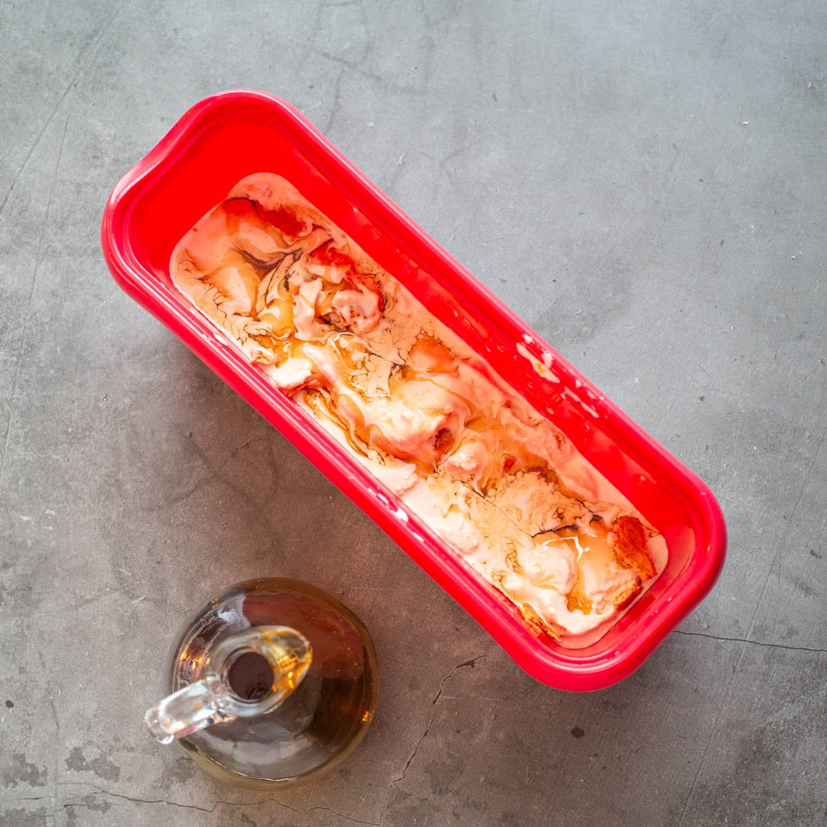 Step 6 - Layer frozen cinnamon custard with the cinnamon syrup. Freeze until ready to serve.