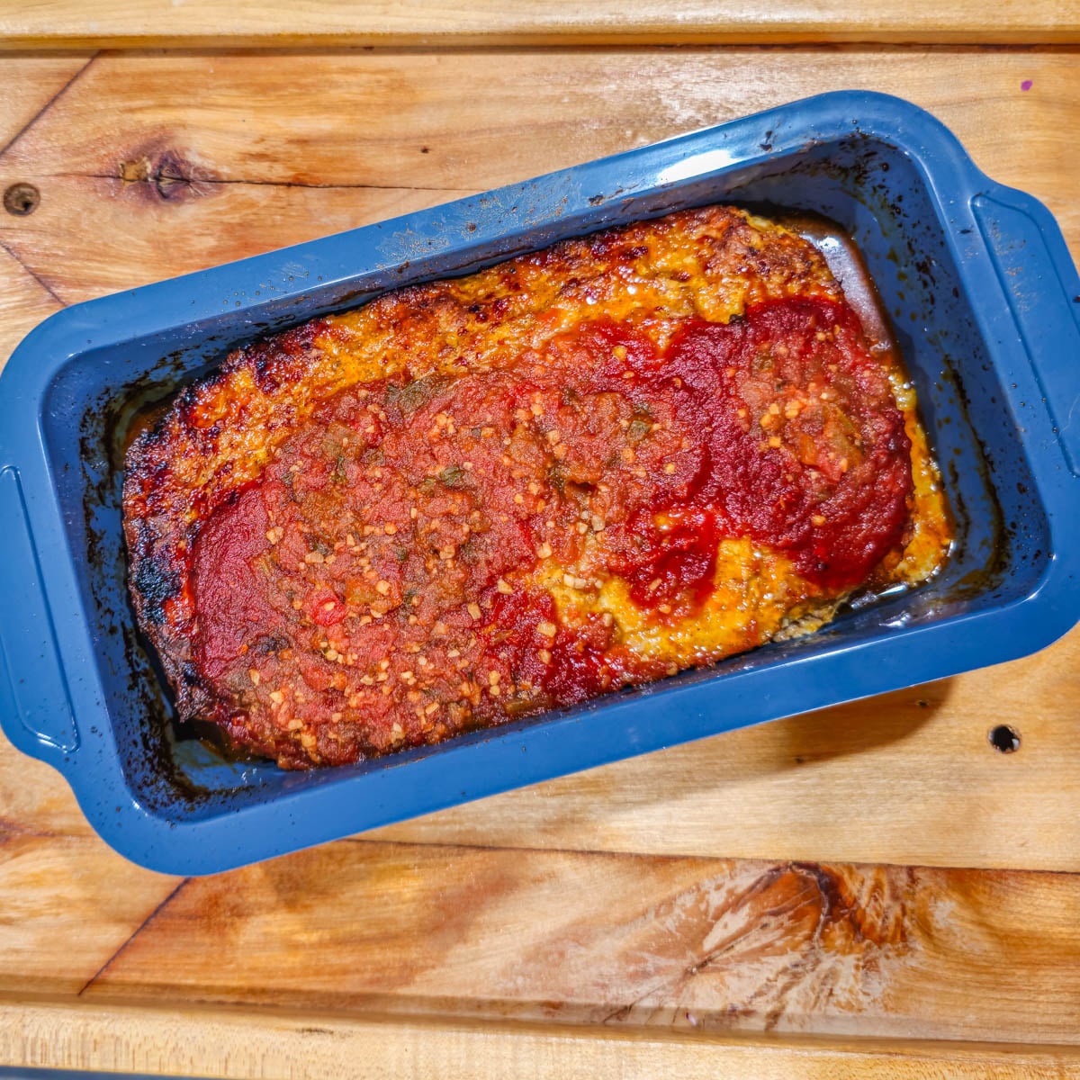 Step 5 - After 45 minutes, chipotle salsa is spread over the top of the meatloaf.